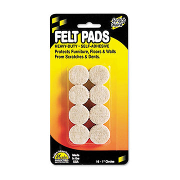 Master Caster® Scratch Guard Felt Pads, 1" Dia, Circular, Beige, 16-pack freeshipping - TVN Wholesale